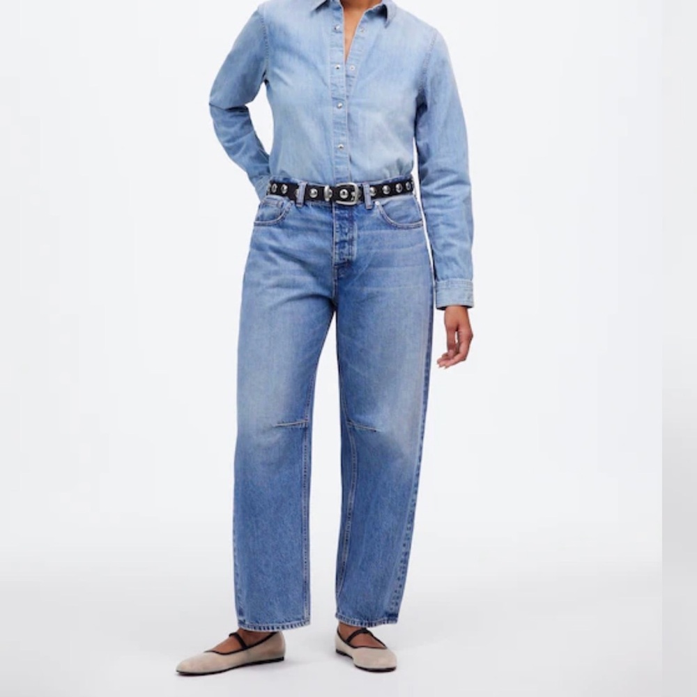 Madewell Petite Curvy Darted Barrel-Leg Jean Dobbins wash 27P NWT
